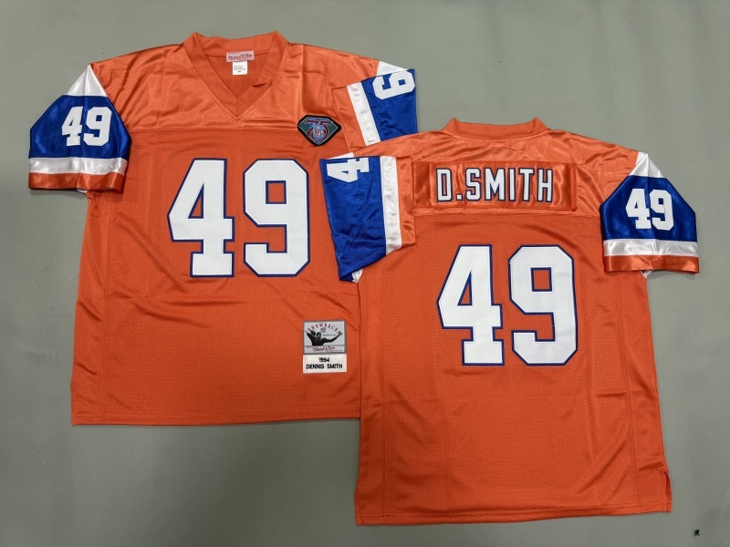 Men 2025 Denver Broncos #49 D.Smith orange Throwback Limited NFL Jersey style 001->denver broncos->NFL Jersey